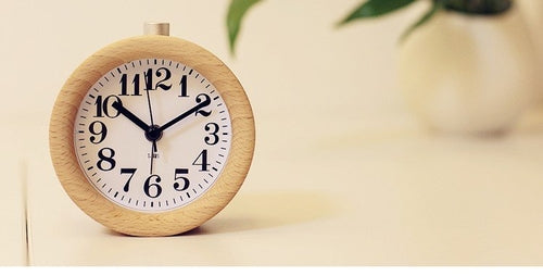 Silent Natural Wood Analog Alarm Clock