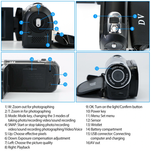 Retro 1080P HD Digital Camcorder (2.7" Screen & 16X Zoom)